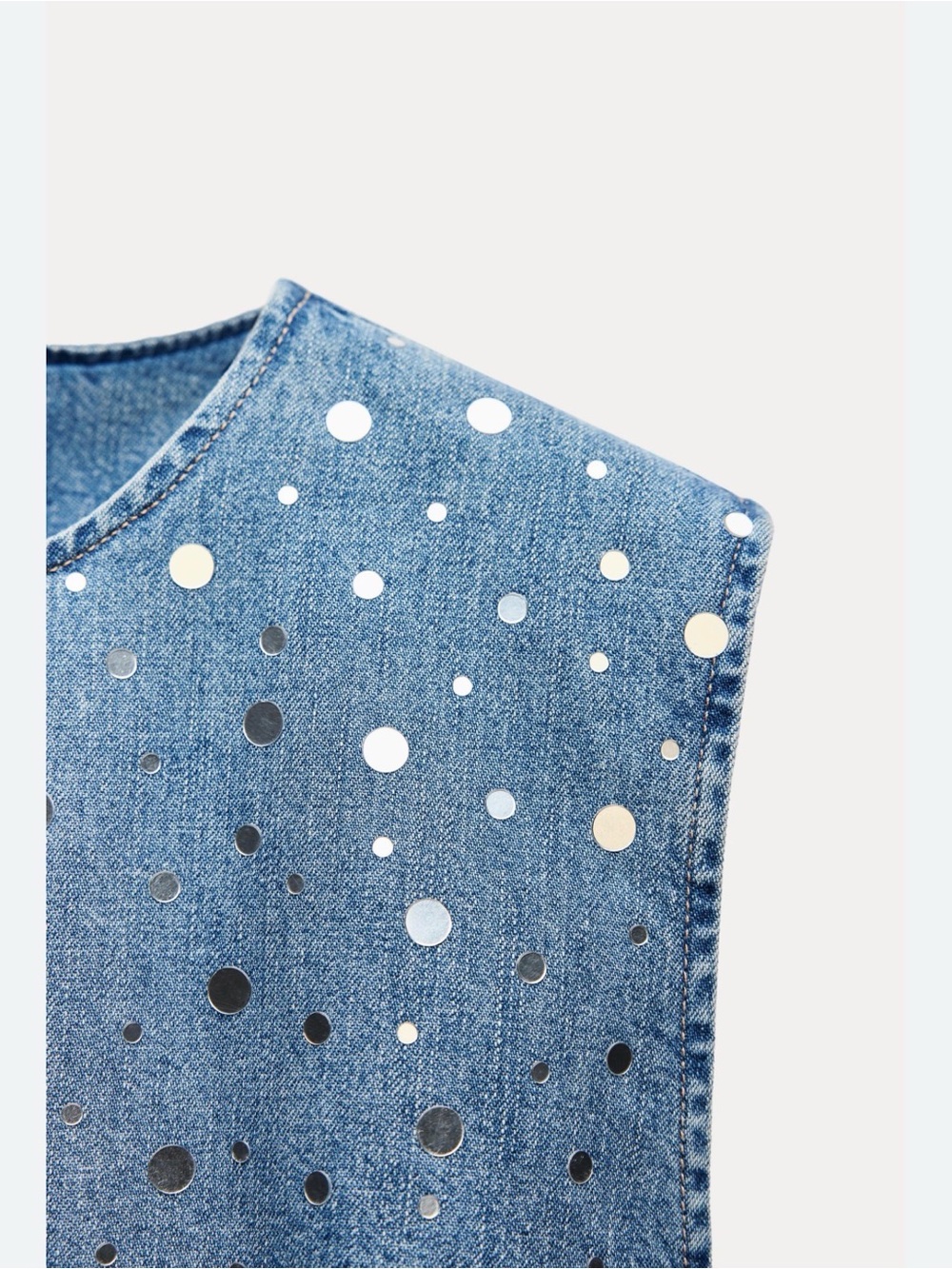 NWT Zara Denim Mirror Dress - Picture 2 of 6
